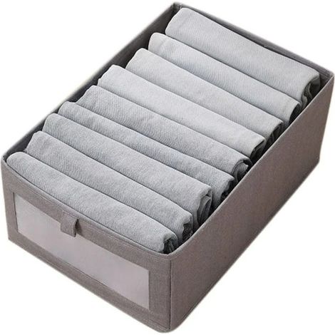 Caja almacenaje plegable algodón y lino – Organizador rectangular minimalista para ropa y armario (1/5)
