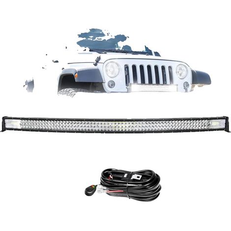 Barre lumineuse LED, faisceau combiné, boîtier durable, kit de fil de 52 pouces 100W (1/5)