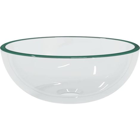 Lavabo vasque à poser Luxueux, Verre trempé Bac à laver, 30x12 cm Transparent OIB6809E (1/5)