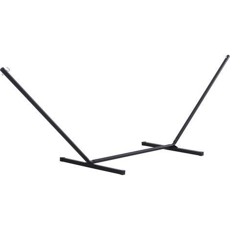Hängemattengestell für Hängematten Hängemattenständer mit Haken Garten Strand Metall 360 x 92 x 112 cm bis 120 kg