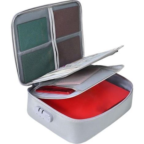 Coffre-fort ignifugé et étanche avec serrure à combinaison – Coffre-fort ignifugé pour dossiers, passeports, certificats, appareils électroniques, bijoux, cartes, objets de valeur