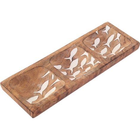 Signes Grimalt Vassoio 3 posizioni Scatole e vassoi per pesce  Vassoio rettangolare marrone - 3x30x10 cm