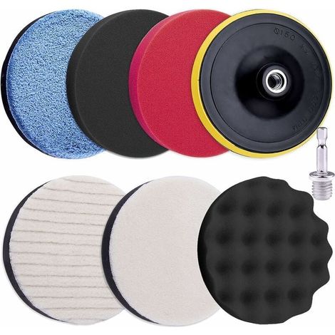 8-teiliges Polierpad-Set, 125-mm-Polierschwamm, Autopolierpad-Set, Schaumstoff-Polierschwamm, Polieraufsatz mit M14-Bohradapter (1/5)