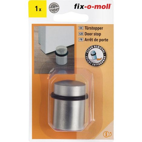 Fix-o-moll Bloque Puerta Superior Adhesivo 3035 mm, Bloque Puerta Superior Adhesivo Níquel Satinado, Altura 44 mm - Fix-o-moll
