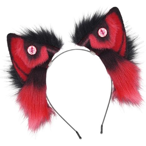 Serre-tête confortable et extensible avec oreilles d'animal en fourrure pour jeu de rôle et Halloween, costume de loup (1/5)