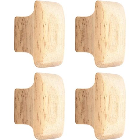 Poignées de tiroir en bois pour armoire, surface lisse et design simple, lot 4 cuisine ou dressing, (1/5)