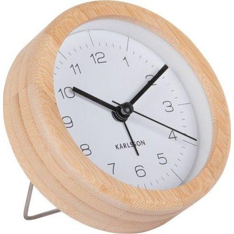 Karlsson Neat reloj despertador bambú natural 10 cm marrón blanco negro (1/3)