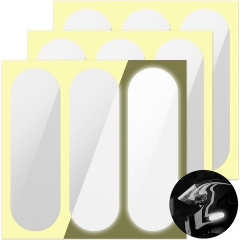 Set di 9 adesivi riflettenti per caschi da moto - Riflettori - Per superfici del casco - Argento - Universali - Migliore visibilità notturna (1/5)