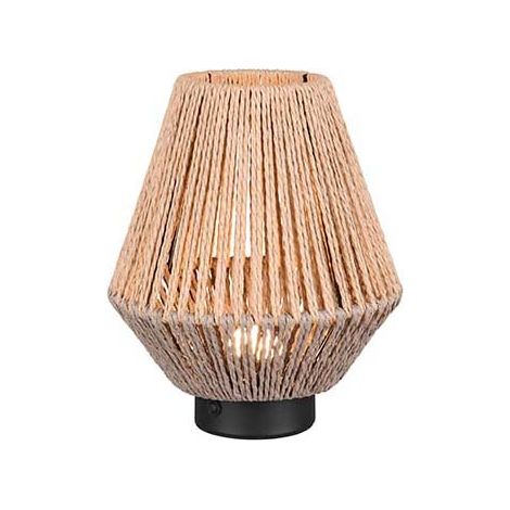 Lampe de table LED Lampe d'appoint Lampe de chevet Fil de papier brun Batterie H 22 cm (1/5)