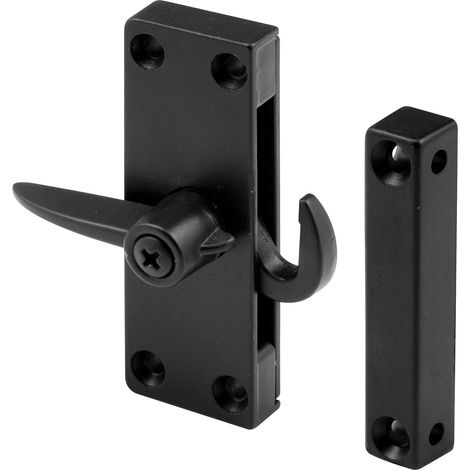 Loquet de porte coulissante pour moustiquaire, noir/moulé sous pression, 1 pièce (1/3)