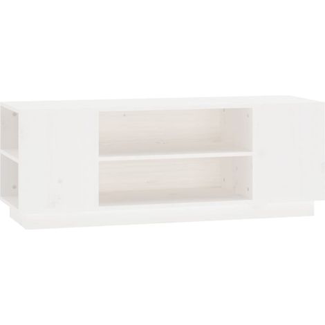 vidaXL TV Cabinet White 110x35x40,5 cm Solid Wood Pine