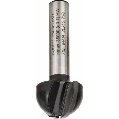 Fresa a gola vuota, 8 mm, R1 10 mm, D 20 mm, L 12,4 mm, G 46 mm