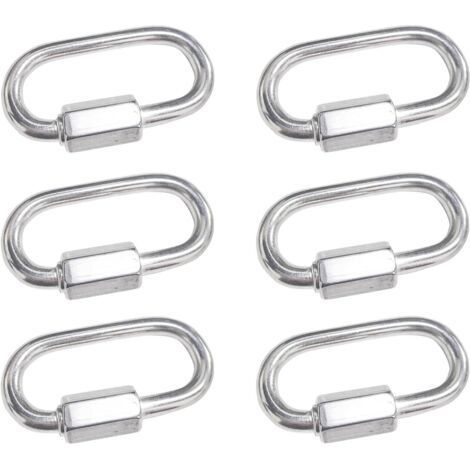 Ahlsen A set of 6 M4 stainless steel quick connecting rods with stainless steel lock buckles with oval screws, very durable, suitable for outdoor/indoor, camping, and hiking