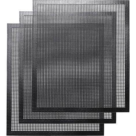 Lot de 3 tapis de cuisson antiadhésifs en téflon réutilisables pour barbecue, fumoirs, granulés, gaz et charbon de bois - 33 x 40 cm (1/5)