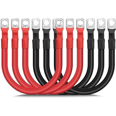 Stück 4 AWG Batteriekabel, 30 cm Marine-Batterie-Wechselrichterkabel-Set