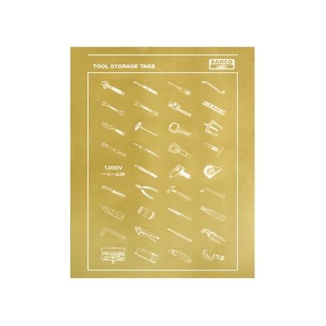 BAHCO - Feuille d'étiquettes pour servante storage HUB 1477K/1472K/1475K