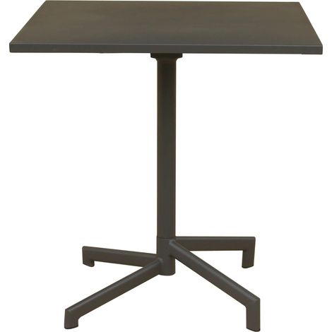 Tavolo quadrato 70x70 cm chiudibile pieghevole da esterno giardino salvaspazio con struttura e piano in acciaio Freddy - Taupe (1/5)