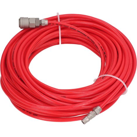 Tuyau pneumatique haute pression pour compresseur d'air, filetage NPT 1/4", diamètre intérieur 5 mm, diamètre extérieur 8 mm, en polyuréthane, longueur 20 m, rouge. (1/5)