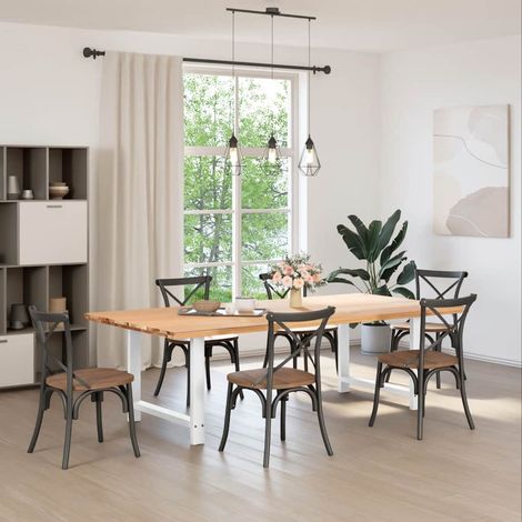 Maison Exclusive - Gambe per tavolo da pranzo bianche 2 pz 90x(72-73) cm in acciaio