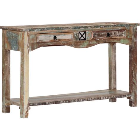 Console 2 tiroirs bois massif recyclé Moust (1/5)