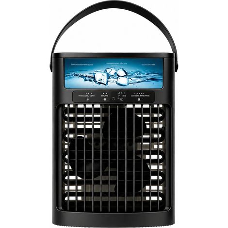 Mini ventilateur brumisateur de bureau USB noir noir 26 × 19 × 15 cm 1,1 kg – Livraison gratuite