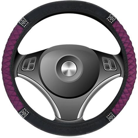 Housse de volant violette, housse de volant à paillettes, accessoire de voiture pour femme-36.00X9.50X1.00CM-Purple (1/4)