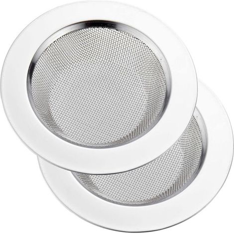 2-teiliges Spülbecken-Sieb, Edelstahl-Spülbecken-Abflusssieb, Spülbecken-Sieb mit großem Rand, 11,4 cm Durchmesser (1/5)