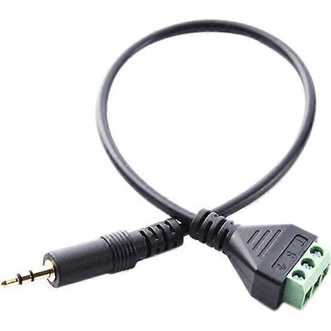 Câble adaptateur jack stéréo mâle 3,5 mm à 3 pôles vers jack vidéo AV 3 broches blindé à vis, de 30 cm, à bornes symétriques (1/5)