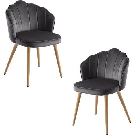 Packs Sillas Comedor - Pack 2 Sillas Blume Terciopelo - Gris oscuro (1/5)
