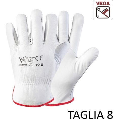 GUANTI PELLE FIORE BOVINO BIANCHI TAGLIA 8