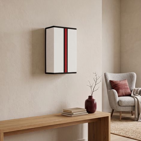 Aplique de Pared en Lino Blanco y Rojo Serie KAINDA (1/5)