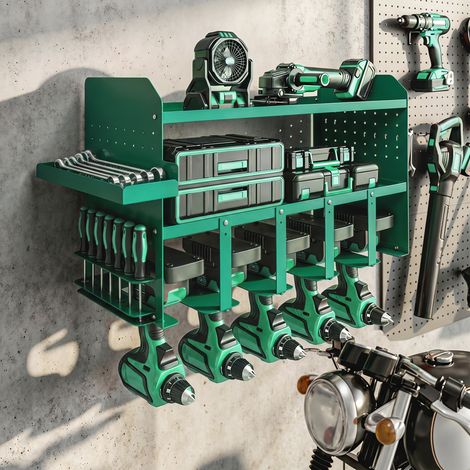 Organisateur mural vert pour outils électriques (1/5)