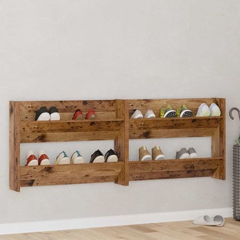 Wandschuhschränke mit Regal Wandmontiert Altholz Holzwerkstoff vidaXL (1/5)