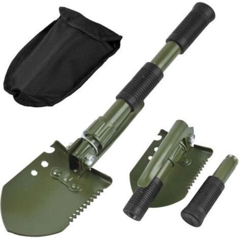 Pelle Camping Multifonctions, en Acier de Haute qualité Militaire Pelle Pliable avec Sac de Transport pour la Survie Camping en Plein air (1/5)