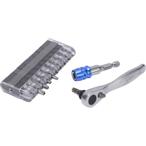 FO-9212B 12-teiliges Ratschenschraubendreher-Set, Mini, robust, tragbar, Industriewerkzeug, verschiedene Bits, praktischer Koffer