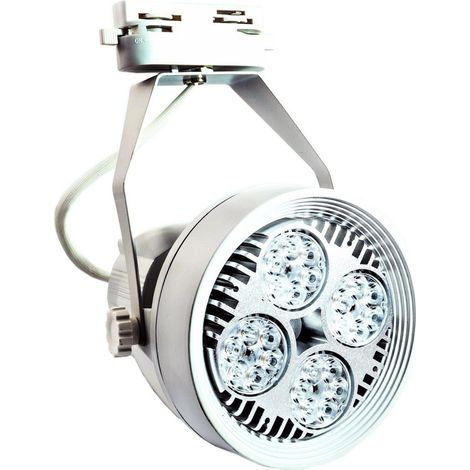 Projecteur Sur Rail Avec Lampe Par Ventilée De 40 Watts Connecteur E27 Avec Support De Lampe Blanc