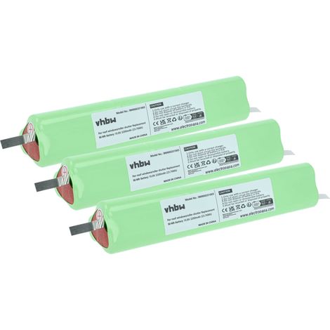 vhbw 3x batería compatible con Velux persiana claraboya y persianas enrollables, ventanas solares (2200 mAh, 10,8 V, NiMH)
