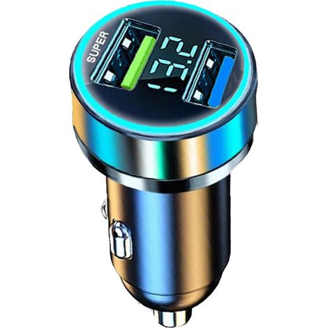 Zigarettenanzünder USB, 240 W [Super & 3,1 A] Autoladegerät, 12V USB Adapter Auto Ladegerät, Schnellladegerät Steckdose, Buchse mit LED-Voltmeter, Kompatibel mit i Phone, Samsung, Tablet (1/5)