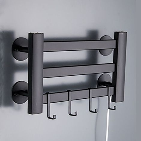 Sche-Serviettes lectriquesalle de bain temprature constante 120W murale sans poinonnage 3 couches no ACCESSOIRES DE ROBOT DE NETTOY