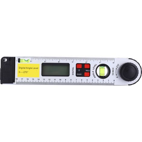 Rapporteur numérique infrarouge 0270° avec niveau électronique, règle d'angle inclinomètre 250mm (1/5)