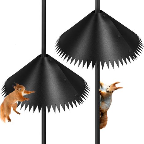 2 pack Squirrel Baffle Black Squirrel Keep, 40,64 cm de large, Plastic Squirrels au large de la mangeoire à oiseaux Baffle (1/5)