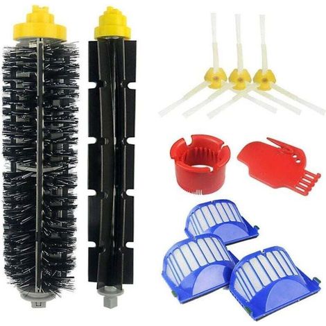 Kit de Zubehör de repuesto für aspiradora robot Roomba serie 500/600, XU, 1 rueda + 1 cepillo + 3 cepillos laterales - (1/4)
