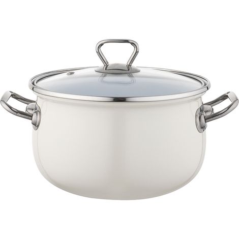 VASO SMALTATO BLISS 16CM 2.1L Z/P CREMA