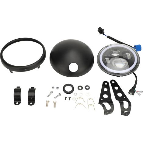Luocute 7 Zoll LED-Motorradscheinwerfer, hochintensive, helle Beleuchtung, runder, staubdichter Scheinwerfer mit Halterung, geeignet für Geländefahrzeuge DC9-30V.