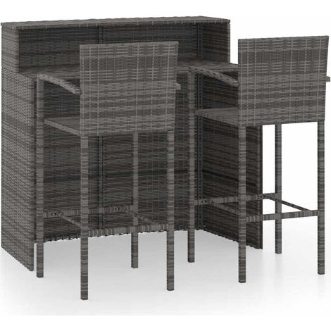 Maison Exclusive - Set Bar da Giardino 3 pz Grigio