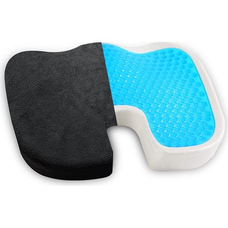 Coussin coccygien anti-escarres fessières avec gel respirant, coussin de siège orthopédique ergonomique en mousse à mémoire de forme pour soulager les douleurs au dos, aux hanches et au coccyx, pour l (1/5)