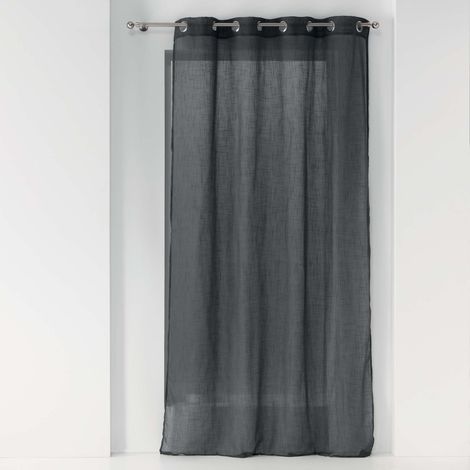Rideau Voile effet lin 140x240cm Zazy anthracite