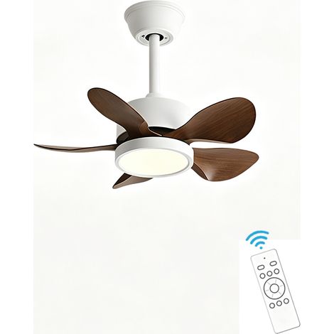 Vintage LED Deckenventilator 56 cm mit Fernbedienung, 5 Flügel, 3 Lichtfarben, 6 Geschwindigkeiten für Wohnzimmer und Schlafzimmer (1/4)