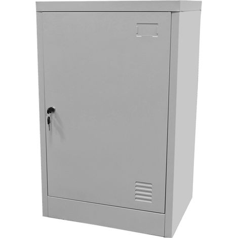 Armadietto Metallico 1 Anta 1 Mensola 80x40x50 cm con Serratura a Chiave in Acciaio Grigio (1/3)