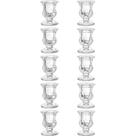Chandelier Bougeoir Verre Decoratif - Lot de 10 Petite Bougeoir Mariage Noel Decoration Maison, Supports pour Bougies Coniques Centre de Table Salon Chambre (1/5)